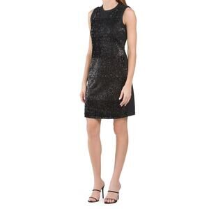 J. McLaughlin Christian Sleeveless Sequin Embellished Sheath Dress Black Size XL